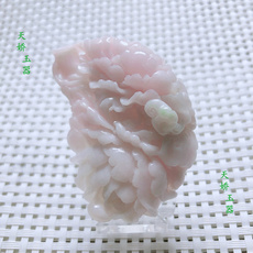 Украшения на шею 天娇独玉芙蓉红双牡丹花独山玉冰透粉红花朵吊坠花件花开富贵女款