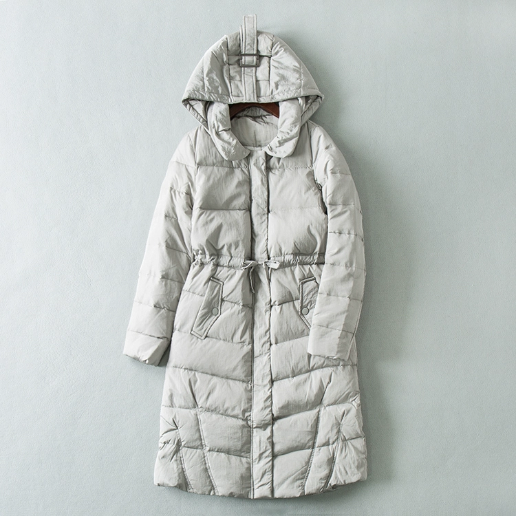 Mùa đông 2019 vịt trắng xuống giữa áo dài trùm đầu xuống áo khoác mùa đông phụ nữ lỏng lẻo xuống áo khoác - Xuống áo khoác