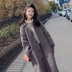 Áo len sang trọng trong phần dài nữ Hàn Quốc phiên bản của houndstooth gió Hepburn 茧 retro retro mỏng len áo khoác sinh viên áo dạ tweed Trung bình và dài Coat