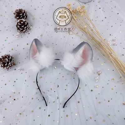 taobao agent [Chai Yiyi] Silver fox hamster original hamster series handmade animal ears hamster ear ears cute KC hair hoop hair clip