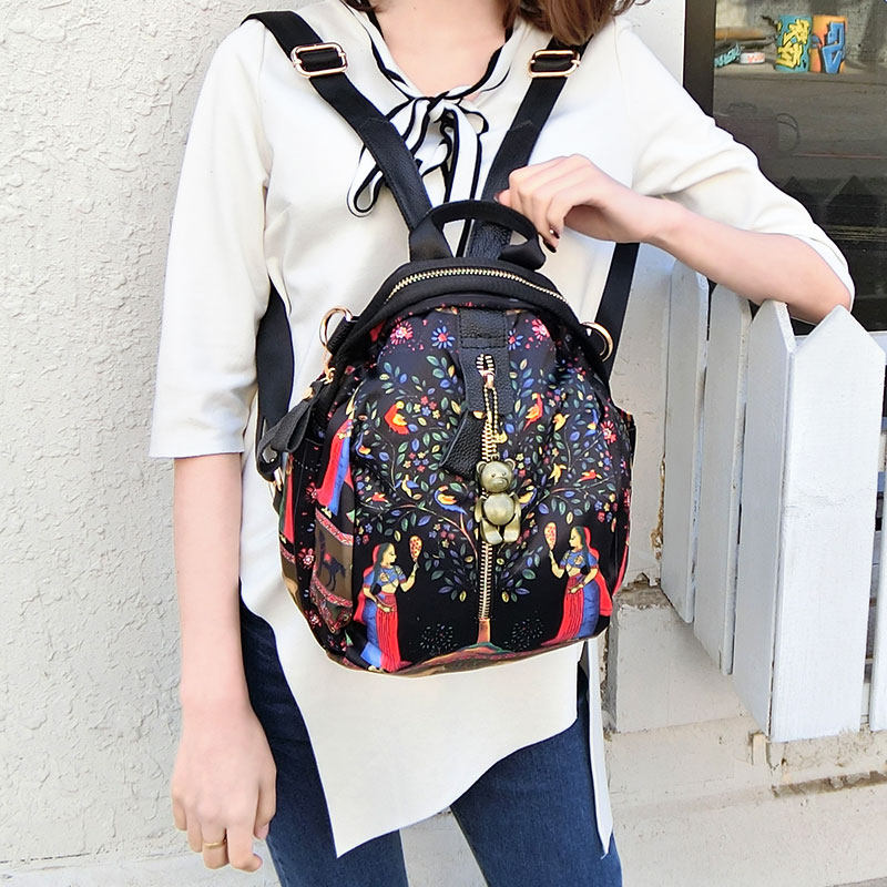 吉莉安日韩潮流女包双肩包防水牛津布双肩包女轻多隔层大容量背包