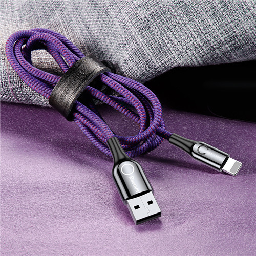 Purplish RedBaseusUSBType-CandiphoneCableSmartPowerOffCable