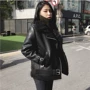 Áo khoác lông Hàn Quốc một chiếc áo khoác nữ dày áo khoác 2018 mùa đông lông cừu quần áo xe máy Quần áo da PU - Cộng với kích thước quần áo áo khoác nữ