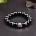 Mở Obsidian 貔貅 Vòng tay Lucky Fortune Transit Crystal Silver Bracelet Ball Bing Đàn ông và phụ nữ Tính cách đơn giản chuỗi đeo tay Vòng đeo tay Clasp