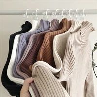 Mùa thu đông phiên bản Hàn Quốc của những mẫu áo len tự làm cơ bản cổ cao áo len dài tay áo mùa thu thủy triều áo len hoang dã áo len nữ áo len nữ