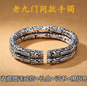 Phật chín cửa cũ với vòng tay retro nhẫn đôi 925 sterling bạc nam nữ mở vòi vòng tay hai vòng