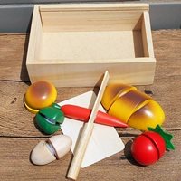 Деревянная интеллектуальная обучающая фруктовая кухня для детского сада, игрушка, деревянная коробка для разрезания, подарок на день рождения, хлеб