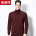 Áo len cashmere của nam giới Hengyuanxiang trung niên mùa thu và mùa đông mới áo đôi áo len cashmere tinh khiết áo len áo len nam quần áo - Kéo qua Kéo qua