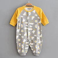 Junxiu cầu vồng nhỏ quần áo trẻ sơ sinh mùa thu bé sơ sinh romper cotton quần áo dài tay đồ ngủ - Áo liền quần quần áo liền thân thu đông cho bé