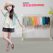 Trẻ em Hàn Quốc của quần áo mùa hè cô gái kẹo màu áo len mỏng cardigan áo khoác trẻ em hoang dã chống nắng quần áo điều hòa không khí áo sơ mi