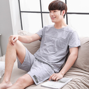 Của nam giới ngắn tay đồ ngủ mùa hè phần mỏng cotton Hàn Quốc sinh viên tươi trẻ tuổi có thể mặc nhà dịch vụ phù hợp với mùa hè