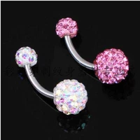 Пирсинг для пупка, комплект, инкрустировано бриллиантами, 2 шт