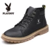 Playboy boot nam 2018 mới mùa đông cộng với nhung ấm áp phiên bản Hàn Quốc của xu hướng Martin boot nam ngắn Anh giầy thể thao nam adidas Giày ống