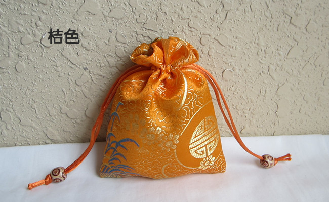 OrangeHappy candy bag Jewellery Jewelry bag Beads Hand string Bracelet packing bag Brocade bag Blessing bag Storage bag Brocade bag customized