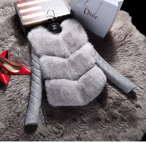 Mùa thu và mùa đông giả con cáo lông cỏ coat ngắn nữ thỏ tóc tháo gỡ dài tay lông vest bông coat kích thước lớn là mỏng