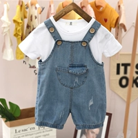 Baby bib cowboy 2019 new summer baby boy quần nước ngoài mùa xuân và mùa thu mỏng cô gái giản dị - Quần jean shop trẻ em