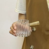 In ins японская полосатая стеклянная стеклянная ручка с молочной чашкой концентрированной кофей с железом