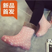 Giày mùa thu và mùa đông nữ đi mưa trong ống thấp Giày thời trang ngọt ngào của Hàn Quốc dành cho người lớn
