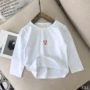Xuân mới 2019 cho bé gái thêu áo thun dài tay cho bé phiên bản Hàn Quốc của quần áo trẻ em đáy - Áo thun áo trẻ em