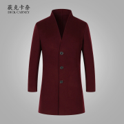 Chống mùa đặc biệt bán hàng len tinh khiết khâu tay hai mặt áo trong phần dài của Hàn Quốc phiên bản của áo khoác mỏng nam áo gió nam
