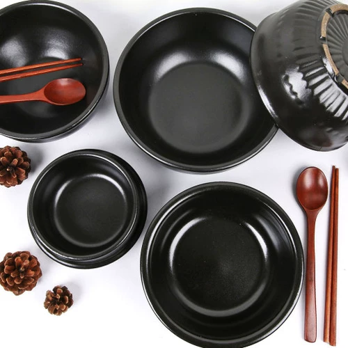 Одаренная горшка Pad Corean Kyungsan Stone Pot Bibimbap Специальная запекана каменное горшок соус суп горшок керамический горшок корейский ресторан Специальный