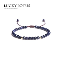 Vòng đeo tay Luckylotus Blue Sandstone Amethyst Sand Gold Pearl Transfer Nam và nữ Cặp đôi Phụ kiện Vòng tay pha lê vòng tay đá