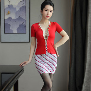 Large -size sexy underwear sexy secretary uniform flight attendants pretend to be temptation office passion set ladies OL teasing