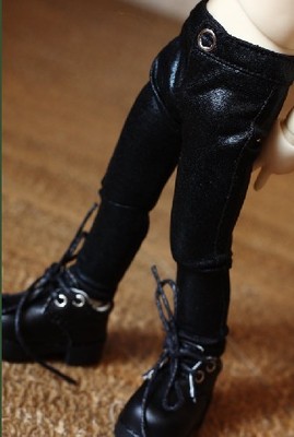 taobao agent 6 points yosd.sd.bjd.bb doll pants ☆ slim ☆ bb black elastic leather pants ~