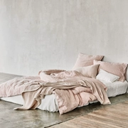 Mỹ chất lượng cao cấp 100% giường gai cây gai dầu ấm hồng tấm gối gia đình bốn có thể được tùy chỉnh - Khăn trải giường