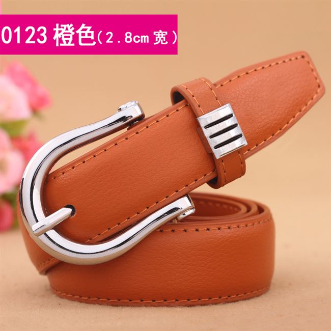 Widen 2.8Cm & 123 Cm【 Free Admission plus hole 】 Belt female fashion Korean leisure Pin buckle belt female fine Simple and versatile Jeans Belt