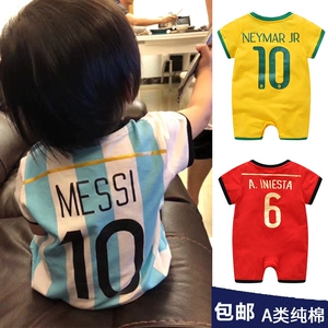 Argentina jersey bé phù hợp với bóng đá mùa hè 2018 World Cup nam bé áo bông bóng phù hợp với phù hợp với onesies