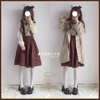 taobao agent Japanese cute sweater, jacket, with little bears, increased thickness