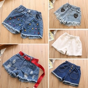 Quần áo trẻ em cô gái quần short 2018 mùa hè mới trẻ em Hàn Quốc của tua quần bé giản dị quần jean hoang dã