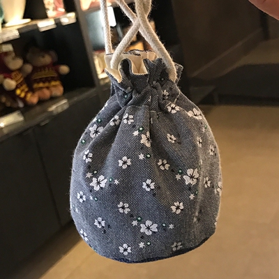 小钱包女束口袋小布袋抽绳带收纳袋学生棉麻迷你零钱袋布艺小清新