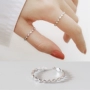 S925 sterling bạc nhẫn nữ dòng Nhật Bản và Hàn Quốc sóng răng cưa kim cương sáng cá tính hoang dã nhẫn đơn giản trang sức Hàn Quốc nhẫn đôi vàng tây