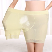 Cộng với phân bón XL chất béo mm băng lụa quần an toàn cao eo nữ mùa hè phần mỏng chống ánh sáng thở đáy quần short bốn điểm