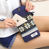 Phong cách quốc gia vải túi nhỏ dọc túi điện thoại di động thống ví tiền xu 2017 mới túi điện thoại di động túi Messenger nữ triều túi để điện thoại