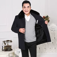 Áo khoác len mùa đông cho nam 60 tuổi 70 áo khoác dày mùa đông dài áo jacket nam