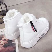 Giày trắng nhỏ nữ cao hoang dã 2018 phiên bản mới của Hàn Quốc mùa thu học sinh dày trắng giày mùa đông cộng với giày nhung