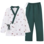 Mùa thu và mùa đông Bộ đồ ngủ kimono Nhật Bản chất béo MM cotton phục vụ nhà phù hợp 200 kg cộng với phân bón tăng lớp không khí chần pijama lụa ngắn