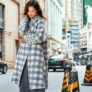 Áo khoác len dài mùa đông 2018 nhà sản xuất quần áo len nữ retro phiên bản Hàn Quốc của áo hai dây lưới - Áo Hàn Quốc