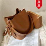 Модная ретро сумка на одно плечо, Гонконг, из натуральной кожи, коллекция 2023, изысканный стиль, в западном стиле, в корейском стиле