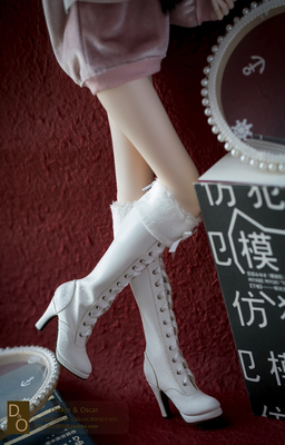 taobao agent Do spot SD10 13 female BJD3 doll shoes Dragon Soul AS AE silk ribbon plush showed legs -type winter Chinese boots