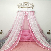 Đầu giường trang trí treo tường sợi giường công chúa cô gái rèm giường gạc nhà lưới phòng ngủ màu đỏ trần men - Bed Skirts & Valances rèm ký túc xá