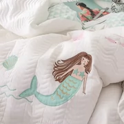Khăn trải giường bằng vải cotton Hàn Quốc đơn mảnh mùa hè mỏng mảnh vải thêu quilting là mùa hè mát mẻ là ba bộ - Trải giường