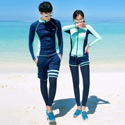 Bộ đồ lặn đôi nam nữ chia tay dài quần sứa quần áo snorkeling lướt bộ đồ bơi chống nắng nhanh khô Hàn Quốc - Vài đồ bơi