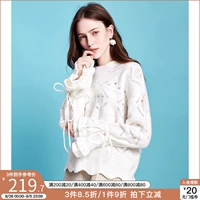Осенний белый свитер, тонкий трикотажный мегафон, коллекция 2021, свободный крой