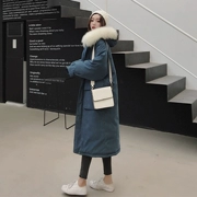 Quần áo cotton chống mùa nữ dài 2018 mùa đông mới in quần áo áo khoác cotton Dongdaemun dài đến đầu gối bằng vải cotton - Bông