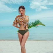 2019 áo tắm nữ hàn quốc ba mảnh bikini gợi cảm áo khoác ngoài xuyên thấu mùa hè mặc bikini - Bikinis