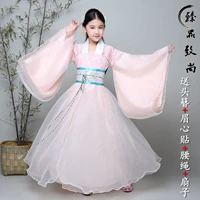 Trang phục trẻ em mới cho bé gái Hanfu Công chúa Xiaogui 妃 theo chiều gió cổ tích Cos Guzheng Liuyi - Quần áo ngoài trời ao gio nu